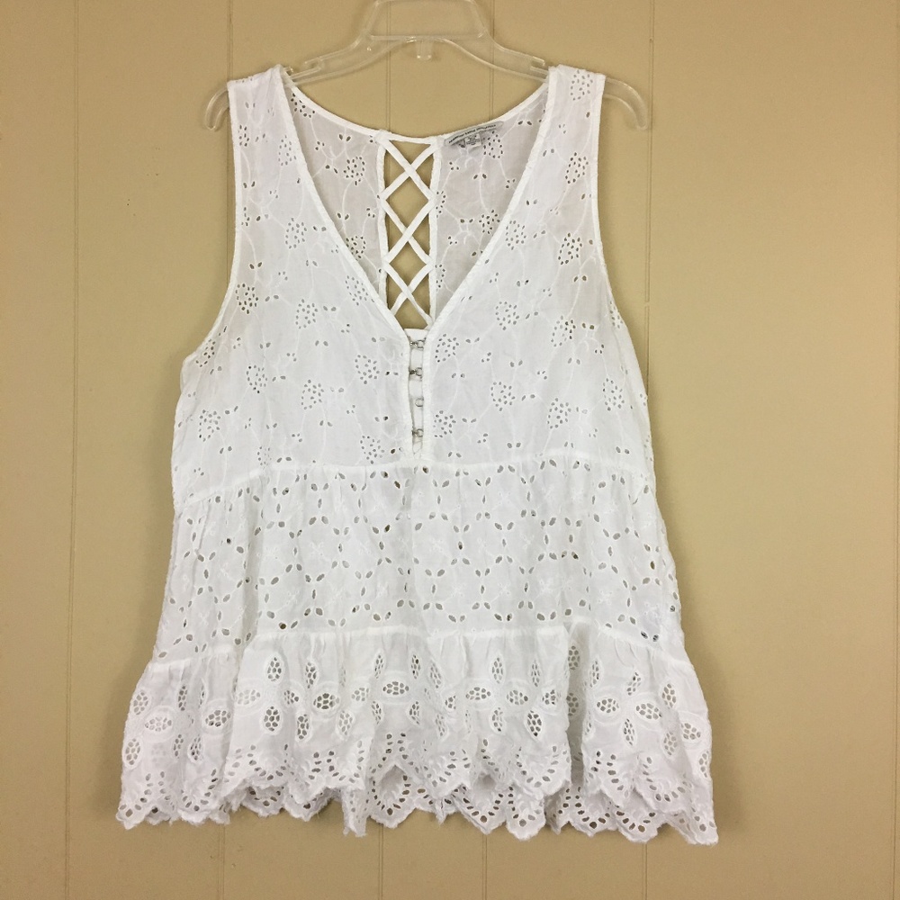 American Eagle | Crochet Lace Tank | White